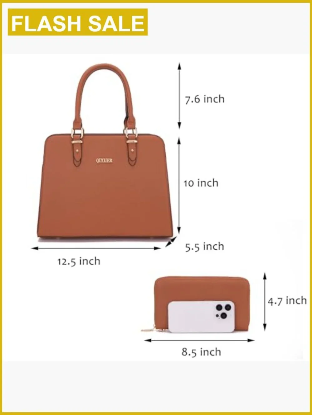 Satchel Purse Set Top Handle Bag Work Tote 2pcs